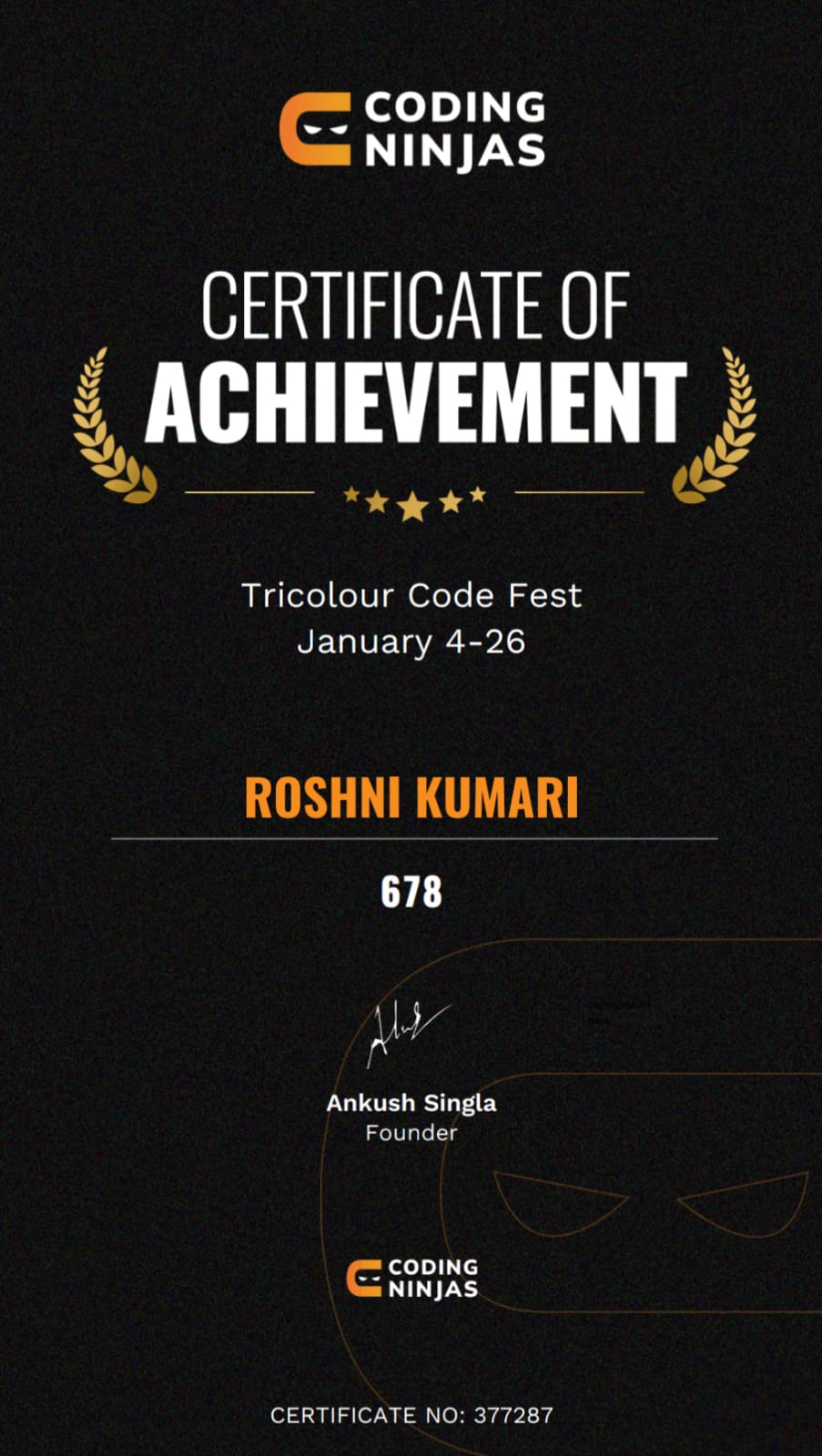 Example Certificate 1